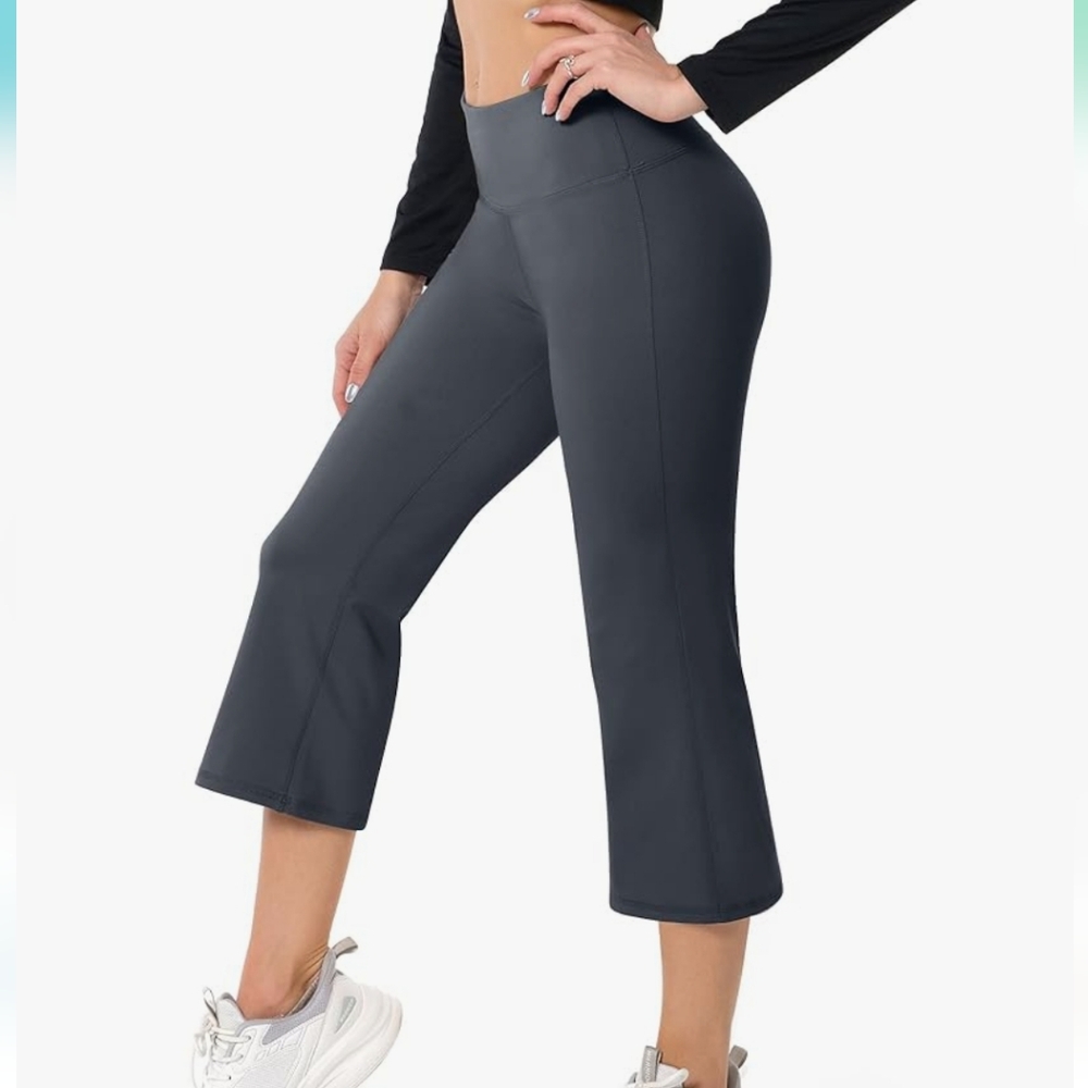 Promover Flare Capri Leggings Grey‎ Gray Yoga Workout Small